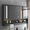 FVTVHEV Armadietto Bagno Con Specchio E LED, Mobile A Specchio Per Bagno Specchiera Per Bagno Medicine Cabinet Con Funzione Disappannante E Portasciugamani (Color : Black, Size : 100x75x12cm)