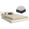 MB Muebles Bonitos, Letto Matrimoniale Alessia, Legno e Ecoleather, Bianco, Con Materasso 180x200 cm