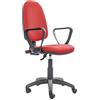 Generico Sedia Poltrona Operativa Ergonomica Torino tessuto Microfibra con Schienale Alto Braccioli Fissi e basamento girevole (Rosso)