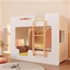 smartwood Letto a Castello 70x160 cm con Sponde, Legno, Bianco, MIMI B