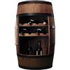 CREATIVE COOPER Tavolino portabottiglie da vino, portabottiglie da vino, con alcool, portabottiglie in legno, barile in legno, barile da bar, barile da minibar, 80 cm (Wengè)