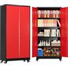 Sightlife Armadio Portautensili in Metallo con Ruote, Mobile Officina con Pannello Forato, Serratura e Ripiani Regolabili, L78 x P39 x A179 cm (Rosso, Standard)