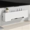 HARELA Mobiletto nascosto per router WiFi, Mobiletto per archiviazione multimediale, Mensole per nascondi box WiFi da parete per ufficio e casa(White,60cm/23.6in)