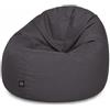 PATCH HOME Patchhome - Pouf 2 in 1, cuscino da pavimento, poltrona a sacco da gaming, per adulti e bambini, con imbottitura (Ø 125 cm, antracite)