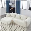 Wyibwy Divano moderno componibile, divano a L, divano a 3 posti con chaise longue e braccioli, 3 cuscini, tasca laterale per telecomando, divani in ciniglia, Beige