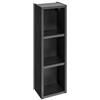 Muebles Slavic Armadietto da bagno con ripiano superiore, 3 ripiani, laminato nero, moderno mobile da bagno