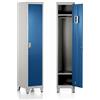 Brigros - Armadietto Metallico Multiuso, Armadio Spogliatoio Salvaspazio Con Serratura, Armadietto Vari Ripiani Con Ante In Metallo Per Ufficio O Spogliatoio (Blue, 1 Anta)