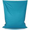 Italpouf Pouf Sacco Cuscino XXL Gigante, Interno ed Esterno, Adulti, Riempimento Perle Polistirolo, Sfoderabile, Impermeabile, Lavabile, Blu, 175x135 cm