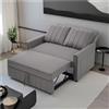 Wyibwy Divano letto pieghevole multifunzionale, 127x94x75cm, schienale regolabile con seduta a tasca laterale, divano letto matrimoniale, ideale per piccoli spazi,grigio