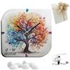 Doni Bomboniere Matrimonio 1 pz Orologio in Ecopelle con Stampa Albero della Vita con Colori Arcobaleno Comunione Cresima Evento Regalo Personalizzabile Artigianale Originale (MOD. 18-22 x 22 cm)