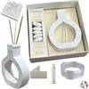 Regalami.Shop Set 5 bomboniere in Marmo di Carrara Complete di Scatola, Nastro, bigliettino, Essenza, portaconfetti (5, Rotondo)