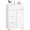 Hzuaneri Mobile Bagno, 4 Cassetti e 1 Anta, 30 x 55 x 82 cm, Bianco