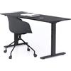 Mobili Fiver, Scrivania Fissa Clara 160x60 Nero Cemento con Gambe Nere, Nobilitato/Alluminio/Acciaio, Scrivania moderna per Ufficio