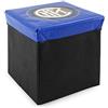 Inter Pouf Contenitore, Poliestere, Blu, 31x31x33 cm