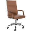 CLP Sedia Ergonomica per Ufficio Amadora I Sedia Regolabile in Altezza E Girevole A 360 Gradi I Rivestimento in Similpelle O Tessuto, Colore:Marrone Chiaro, Materiale:Ecopelle