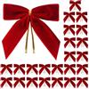 Generico 24 Pezzi Fiocchi per Decorazioni per Albero di Natale, Fiocchi Velluto Albero di Natale, Gli Ornamenti da Appendere Sono per Ghirlande, Porte, Finestre, Interni E Confezioni Regalo