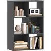 HOMCOM Libreria a Cubi con 6 Ripiani Portaoggetti dal Design Rustico, Libreria Moderna in Legno, per Cameretta, Studio, Ufficio, 61.5x29.5x91.5 cm, Nero
