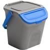 COSE DA CASA Pattumiera 28L bidone secchio con manico e coperchio blu giallo o verde sovrapponibile chiusura antirandagismo cestino raccolta differenziata carta plastica metallo umido (BLU)