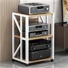 Valdoza Rack Audio Mobile Con Ruote Universali, Av Tower Media Stand Supporto, 2/3/4/5 Livelli Armadio Audio HiFi Rack, Scaffale AV Per Rack HiFi Mobile, Per Soggiorno, Sala Teatro, Centro Intratte(White,H69c