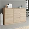 Home Collective Cassettiera, corridoio camera da letto, armadio, credenza, credenza con 3 cassetti e 2 ante, larghezza 120 cm, altezza 75 | Sonoma
