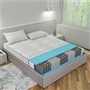 Leonardo Materasso 120x190 cm 800 Molle indipendenti insacchettate alto 22 cm - 3 cm Memory Foam Ortopedico Medio Rigido, Zone differenziate Antibatterico Traspirante