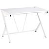 Homiam Enrico Coveri Scrivania Ergonomica Multifunzione Per PC, Gaming e Studio, Con Sistema Di Gestione Cavi e Supporto Per Oggetti e Cuffie, Per Cameretta ed Ufficio (Bianco)