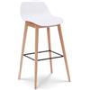 Kosmi - Sgabello da bar in stile scandinavo con gambe in legno naturale - Altezza 66 cm