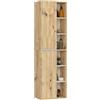 AKORD Mobile a Colonna per Bagno VAMI 50 cm 2 Ante 10 Ripiani - Mobile Alto e Stretto Salvaspazio - Armadio Bagno Resistente all'Umidità - Mobili - 50x170x30 cm - Rovere Artisan & Cashmere