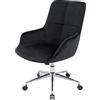 Mendler Sedia Poltrona Regolabile Girevole Studio Ufficio con braccioli MVG 120kg HWC-J64 Velluto - Nero