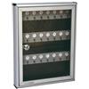 EffeDecor Bacheca Portachiavi da Parete in Alluminio Anodizzato e Frontale in Plexiglass 24 Posti con Ganci Numerati Cassetta con Serratura 24x4x37 cm Ideale per Ufficio o Condominio