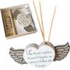 Regalami.Shop bomboniera profumatore Cuore con Ali in Marmo di Carrara e Legno Laccato cm 15x7 con Frase copleto di Tutto - la Vita