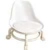 Fdit Sgabello con Rotelle Ad Altezza Bassa con Schienale, Ruote in Pelle PU, Comodo e Resistente Universale per Casa, Ufficio, Bagno, Esterno, Giardino, Salone (WHITE)