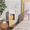 Chleby Stretto Comodin con Ruote Comodini con Presa Alto Tavolino con 2 Scomparti a Giorno e 1 Cassetto 25x50x70cm