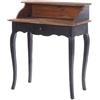 DESIGN DELIGHTS Secretaire Napoleon in Legno Massiccio Riciclato, Stile coloniale Vintage, 80 x 92 cm x 40 (L x A x P), scrittoio in Stile Shabby | Colore: 04 Vintage Nero
