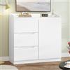 Hzuaneri Cassettiera, 3 cassetti, Cassettiera Camera da Letto con Piano di Lavoro, Mobile Ingresso, Stile Moderno, Adatto per Soggiorno, Camera da Letto, Corridoio, 40 x 80 x 87 cm, Bianco DC12303X