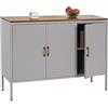 Mendler Credenza armadietto con 3 sportelli HWC-L84 metallo MDF 90x120x40cm - grigio