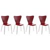 CLP Set 4 Sedie Impilabili Calisto In Legno E Metallo I Sedie Conferenza Salvaspazio I Sedia Classica Riunioni Alt. 45 CM, Colore:rosso