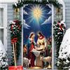 Generico Copertura Porta Natalizia con Corda, Decorazioni Natalizie per Porta, Banner di Sfondo di Natale Copri Porta per Porte, Pareti, Finestra (90x200cm) (A, 90 * 200cm)