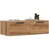 Homgoday Armadio da parete antico in legno, 68 x 30 x 20 cm, legno di ingegneria, mobile da parete con 2 cassetti, mensola sospesa armadio galleggiante per cucina, soggiorno, bagno, ingresso