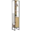 IDMarket - DETROIT Mueble de baño de 1 puerta con espejo y estantes de diseño industrial
