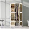 MINGZHE Armadio portatile con ante trasparenti, 69 x 170 x 50 cm, armadio per camera da letto, 10 scomparti, 6 ante e 1 appendiabiti, armadio di stoccaggio, chiusura magnetica, bianco