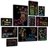 Giallobus - Set 10 Quadri Multi Pannello - Drink - Neon Cocktail - Legno MDF - | 2 x 42x29,7cm | 4 x 29,7x21cm | 4 x 21x14,85cm | - Pronti da Appendere - Quadri Moderni per la casa