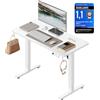 WOLTU Scrivania Elettrica Regolabile in Altezza 72-118 cm, con 3 Memorie e 2 Ganci - Bianco, Silenziosa, Capacità di Carico 80 kg - per Ufficio, Casa, Gaming e Studio, 100x48 cm