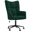 vidaXL Sedia Relax Verde Scuro in Velluto