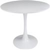 SAMIRA Tavolo rotondo Ø80 cm, tavolo da pranzo tondo bianco mod. Omar (Bianco, Ø80)