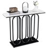 LIFEZEAL Tavolo Console, Tavolo Consolle Nero, Tavolo d'Ingresso, Gambe Circolari, Legno+Metallo, Moderno, Salvaspazio, Antiribaltamento, per Corridoio, Entrata, Soggiorno, Max 75kg, 100x30x80cm