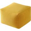 Thdsubb Pouf ottomano non imbottito Velluto a coste Puff Poggiapiedi quadrato Con maniglia per soggiorno, camera da letto (Giallo,40-40-30cm)