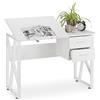 relaxdays Scrivania Orientabile, Supporto Inclinabile, da Disegno o per PC, HLP 75x110x55cm, Bianco, 75 x 110 x 55 cm