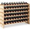 COSTWAY Cantinetta Portabottiglie Vino, Portabottiglie di Vino da 60 Bottiglie a 6 Ripiani, Scaffale Portavino da Terra per Cucina, Cantina e Ristorante (60 Bottiglie)