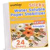 craftido 8.5x11 24PCS Sticky Water Soluble Embroidery Stabilizer Printable Dissolving Paper Medium Weight Allowed for Print or Draw Patterns Best for Hand & Machine Embroidery